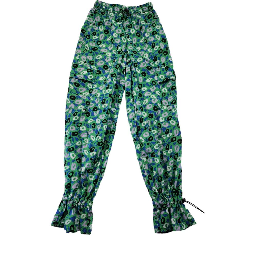 Diane von Furstenberg Target Utility Jazz Dot Green Cargo Pants size XXS NWT - Picture 5 of 8